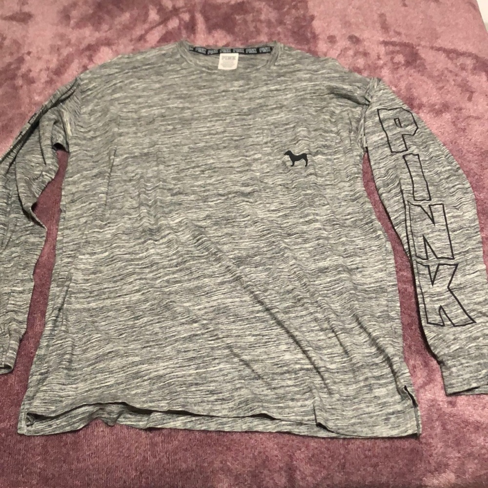 charcoal grey pink long sleeve size small